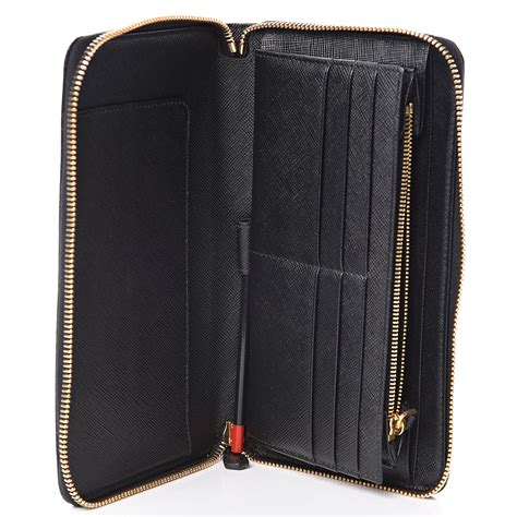 prada saffiano travel wallet